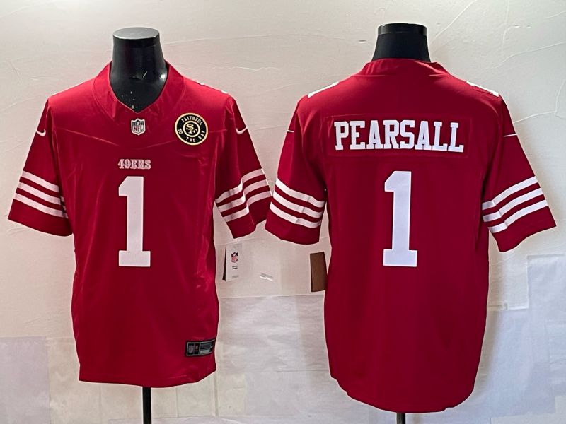 Men 2025 San Francisco 49ers #1 Pearsall red 3th generation Nike Limited NFL Jersey style  003->san francisco 49ers->NFL Jersey